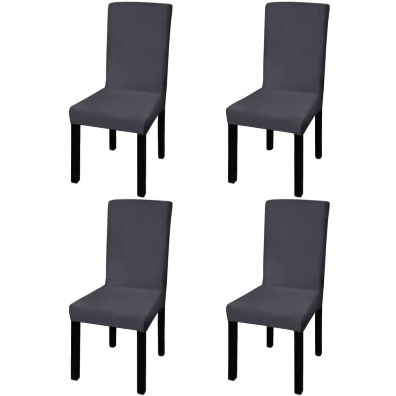 Vidaxl - Housse de chaise droite extensible 4 pcs anthracite