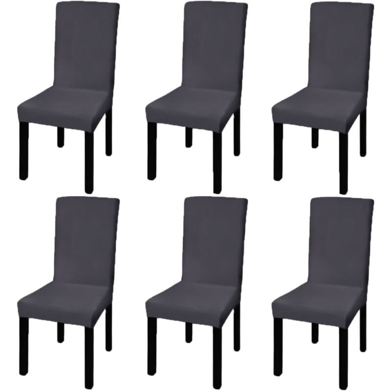 Vidaxl - Housse de chaise droite extensible 6 pcs anthracite