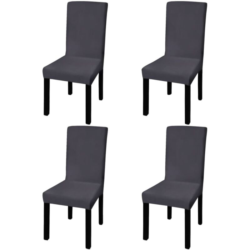 Maisonchic - Housse de chaise droite extensible 4 pcs anthracite, ASAF78518 design in