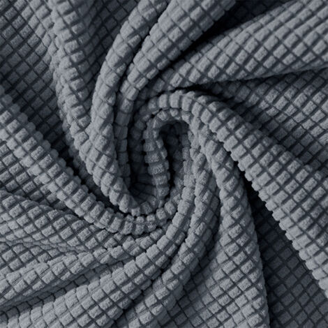 Housse de chaise en jacquard épais gris foncé, taille L, grand dossier haut 70 cm