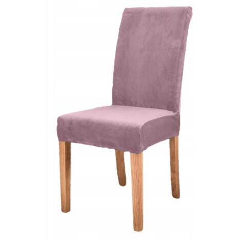HOUSSE DE CHAISE EN VELOURS ROSE CLAIR ÉPAIS