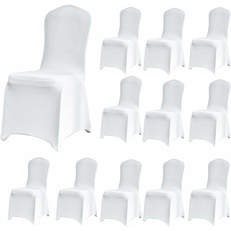 Ersandy - Housse de Chaise Extensible 12 Pièces, Universel Amovible Lavable Durable pour Salle à Manger Maison Hôtel Restaurant Bureau Fete Banquet