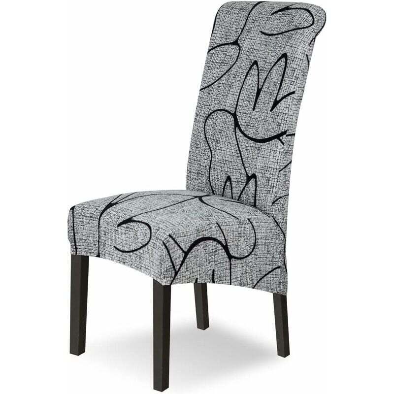 Ahlsen - Housse de Chaise Extensible 4 Pièces Grand Housse de Chaise de Salle à Manger Couverture de Chaise Grande Taille Amovible Lavable pour Décor