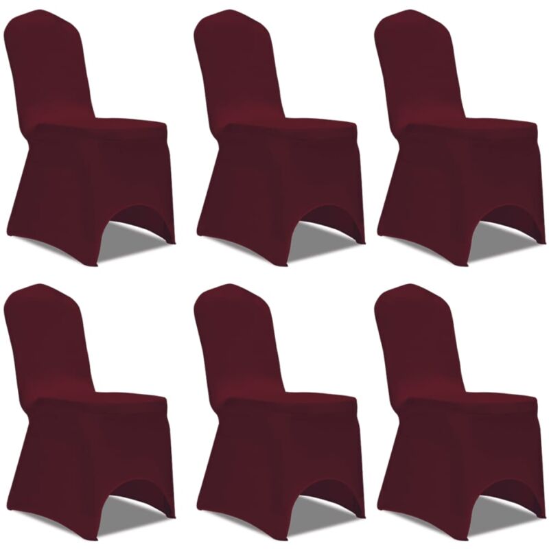 Housse bordeaux extensible pour chaise 6 pièces