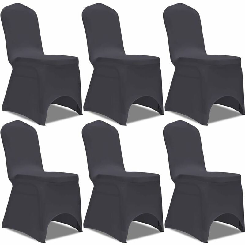 Vidaxl - Housse de chaise extensible 6 pcs anthracite
