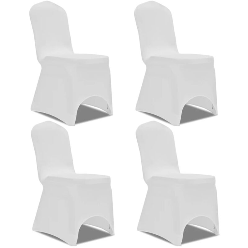 Vidaxl - Housse de chaise extensible 4 pcs Blanc