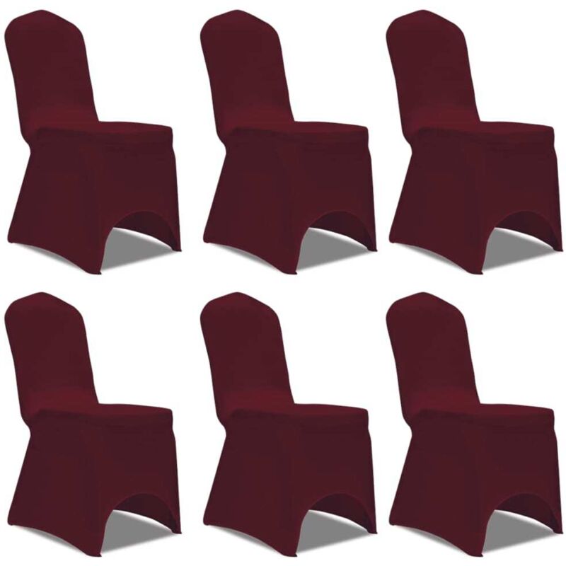 Vidaxl - Housse bordeaux extensible pour chaise 6 pièces,Couverture de Chaise