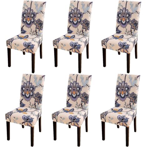 housse De Chaise Extensible 6 Pices, Housse De Salle  Manger Amovible Lavable Housse De Chaise Pour Salle  Manger Bouquet De Mariage Moderne, Htel