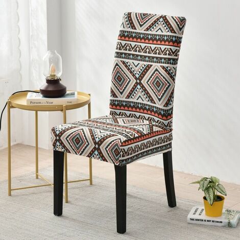 Housse de Chaise Extensible , Couverture de Salle à Manger Amovible Lavable Revêtement de Chaise pour Salle à Manger Bouquet de Mariage Moderne, Hôtel, Décor de Restauran Style ethnique