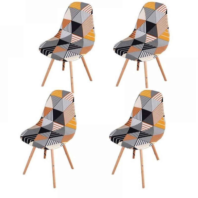 Housse de chaise extensible, lot de 4 pièces, universelle, sans accoudoirs, pour salle à manger, salon, cuisine, décoration d'intérieur, gris