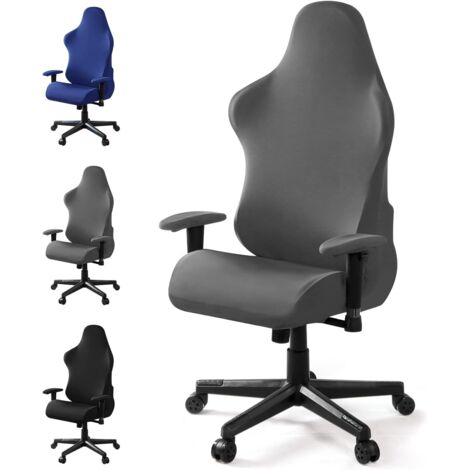 Housse de chaise gaming – Gris – Taille L – Dimensions 52 × 63 × 88 cm