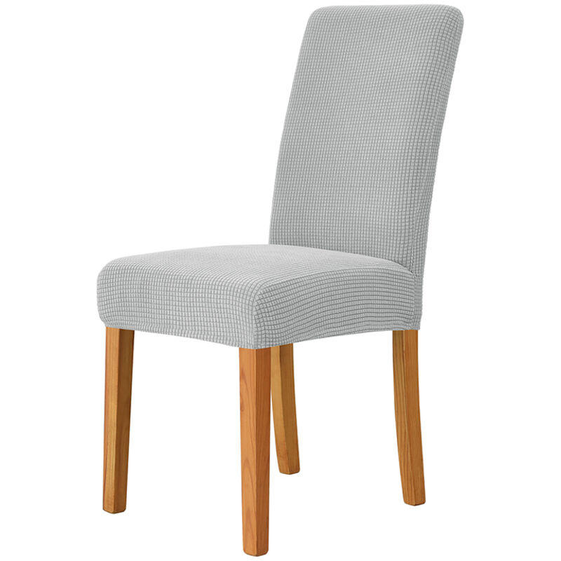HOUSSE de chaise GRIS CLAIR GRIS ÉPAIS à carreaux