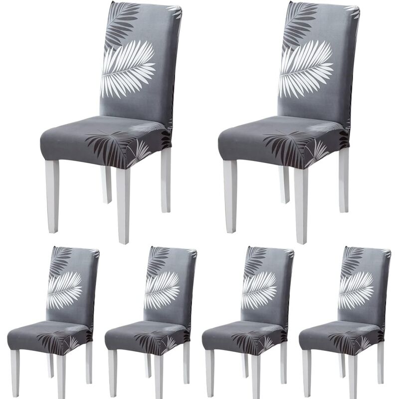 Housse de Chaise, Housse de Chaise Salle à Manger 4/6 Pièces Housse Chaise Extensible pour Mariage Moderne, Hôtel, Décor de Restaurant (Moderne A, 6