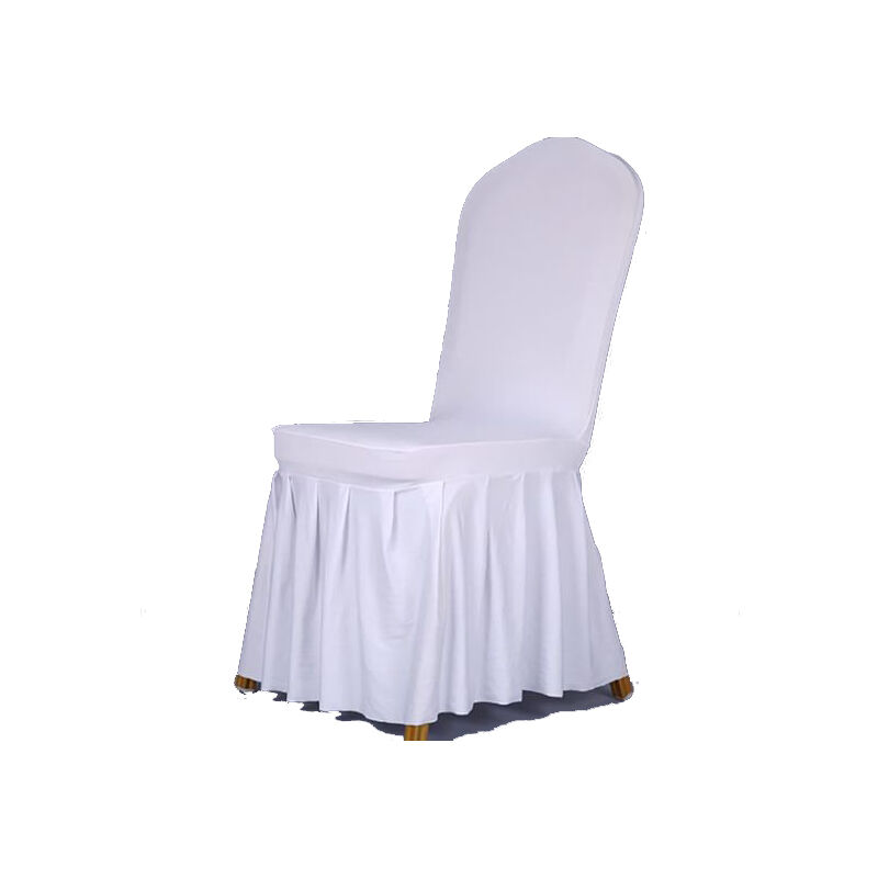 Housse de chaise jupe plissée blanc en 1pcs -...