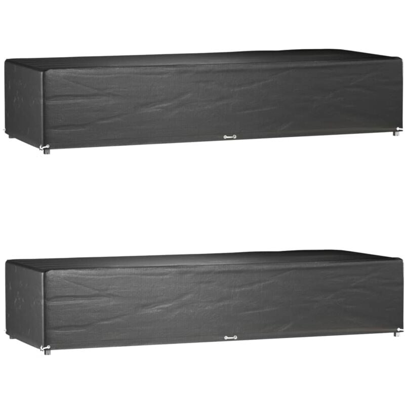 Housses pour chaise longue 2 pcs 12 œillets 205x75x40 cm pe