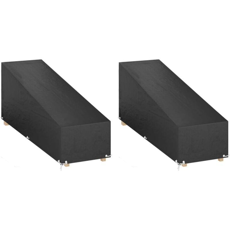 Housses pour chaise longue 2 pcs 12 œillets 200x65x35/60 cm pe Vidaxl
