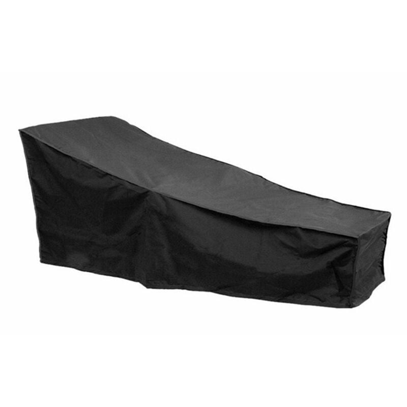 Housse De Chaise Longue De Patio Impermeable Avec Revetement Impermeable Protecteur De Chaise Longue D'Exterieur Resistante, Noir
