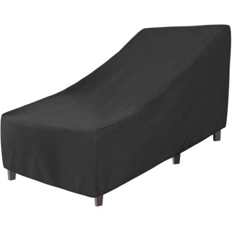 Housse de chaise longue de plage - Imperméable, coupe-vent et résistante aux UV - Noir - 200 x 70 x 40 x 75 cm