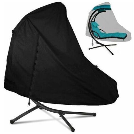 Housse de Chaise Longue Suspendue, Housse de Chaise Longue Suspendue Imperméable, Coupe-Vent, Résistant aux UV, Tissu Oxford 420D - Noir(185117198cm)