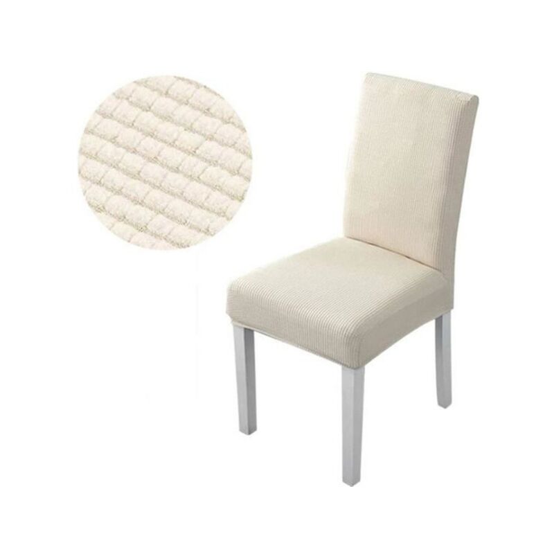 4 pièces Housse de chaise extensible housse de chaise épaisse beige convient à une variété de scénarios maison hôtel restaurant bureau