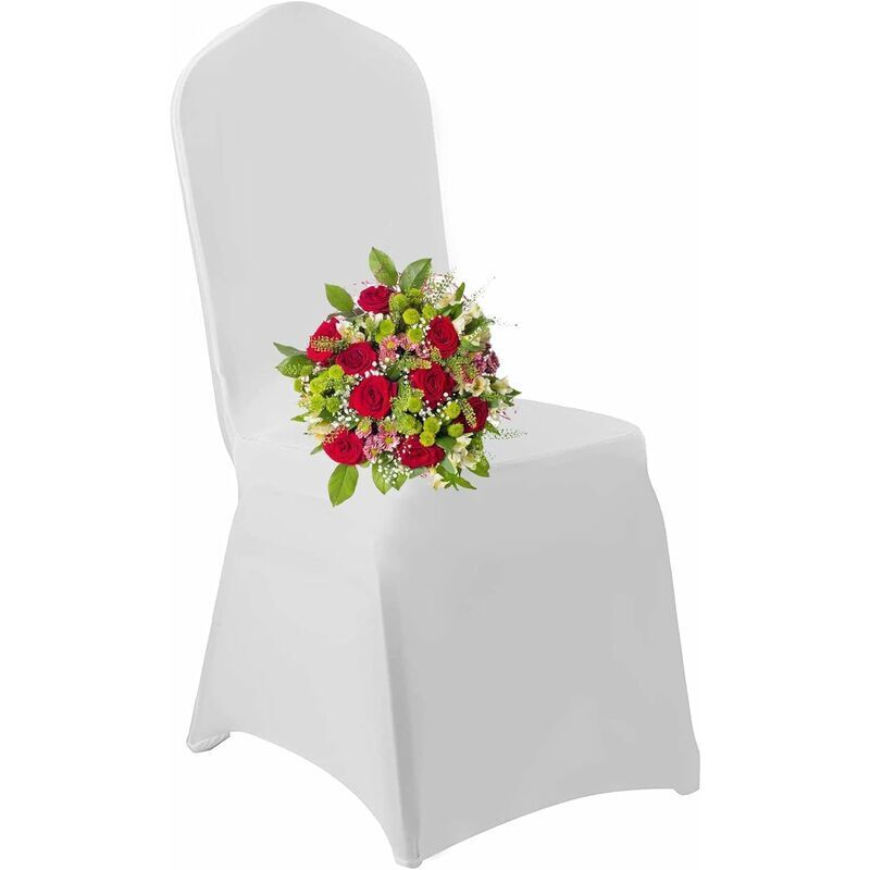 Housse de Chaise Mariage: 5 Pièces Housse de Chaise Extensible Couverture de Chaise Durable de Salle à Manger pour Réception Anniversaire Banquet