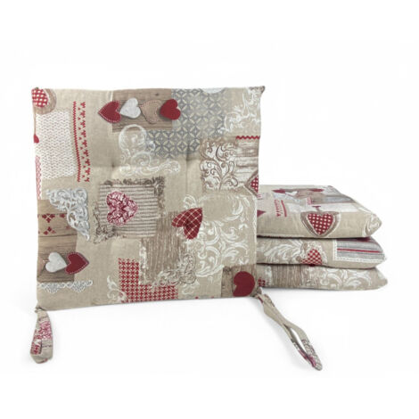 HOUSSE DE CHAISE Morbidene DORY TIROLESE Coeur MARGOT Rouge