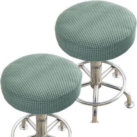Housse de chaise - Non spécifié - Housse de tabouret rond - Tissu extensible - 2 pièces - Vert