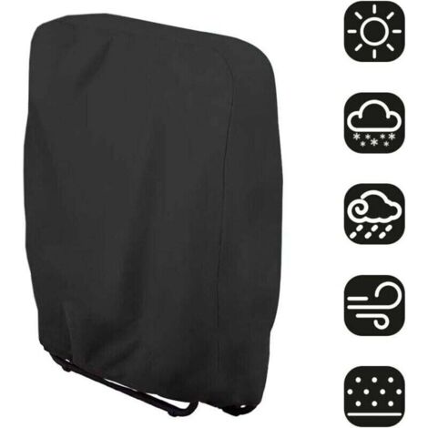Housse de chaise pliante Housse de protection pour chaise longue Bain de soleil Mobilier de jardin étanche anti-UV Protection contre les dommages, 71 x 110 cm(noir)