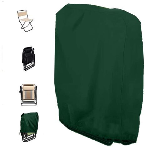 Housse de chaise pliante zéro gravité extérieure, Oxford imperméable anti-UV, résistante à la poussière, protection pour chaise de jardin, plage, balcon, vert, 71x20/34x110 cm.