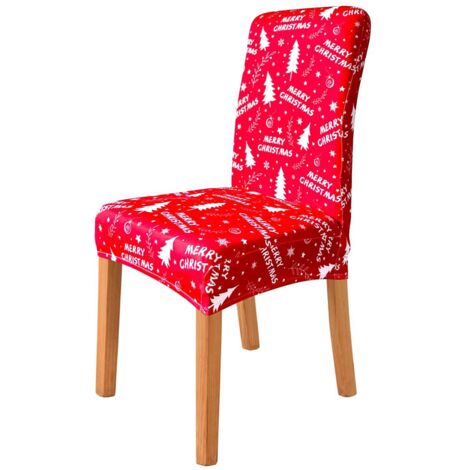 Housse de chaise rouge de Noël avec motif de sapin de Noël