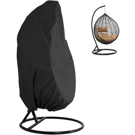 Housse de Chaise Suspendue 210D Oxford Imperméable Résistant aux Intempéries avec Fermeture Éclair Noir 230 x 200 cm