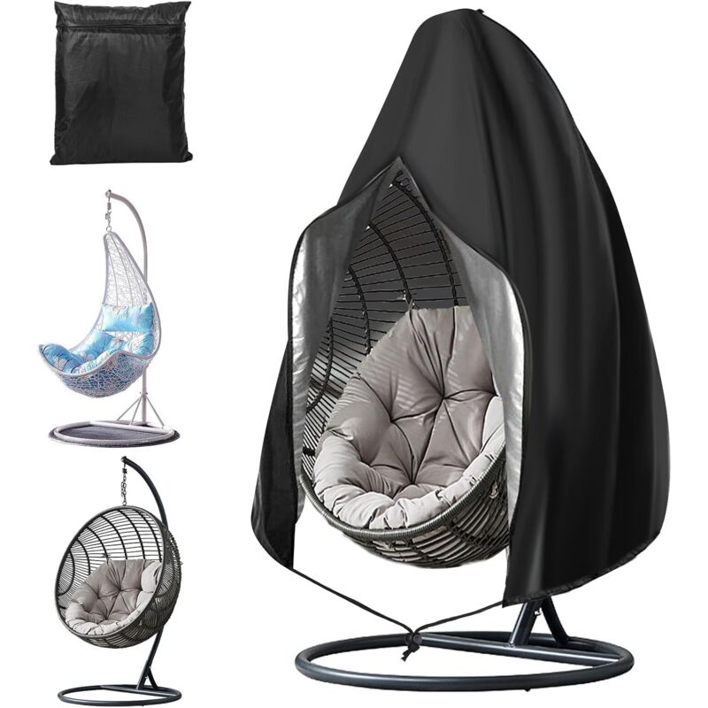 Housse de Chaise Suspendue, 210D Oxford-Tissu Bache de Protection Exterieur avec Fermeture éclair et Cordon, Imperméable Anti-UV Couverture de œufs