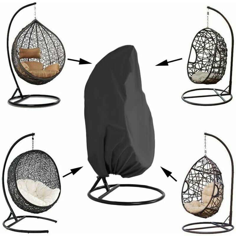 Housse de chaise suspendue de jardin en rotin et osier, imperméable, housse de protection pour chaise à œufs, résistante à l'eau et à la poussière –