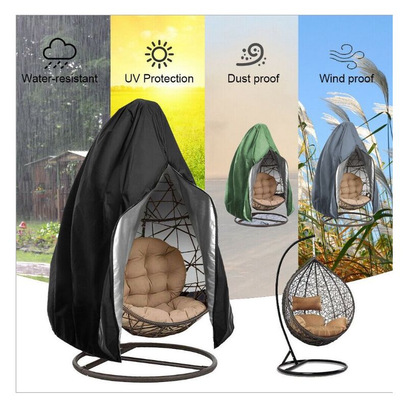 Housse de Chaise Suspendue de Patio - Housse de Chaise de Cocon d'oscillation d'oeufs avec la Tirette, Protecteur de Meubles de Jardin Résistant