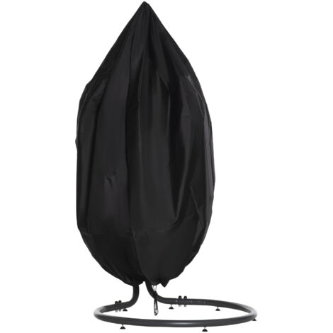 Housse de chaise suspendue housse de chaise d'œufs tissu Oxford 210D avec fermeture éclair Ø 115 x 190 cm noir