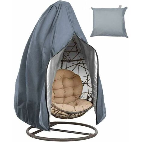 Housse de Chaise Suspendue, Housse de Chaise Suspendue, Housse de Chaise Oeuf, Housse de Meuble Imperméable avec Fermeture à Glissière, 190x115cm(Gris)