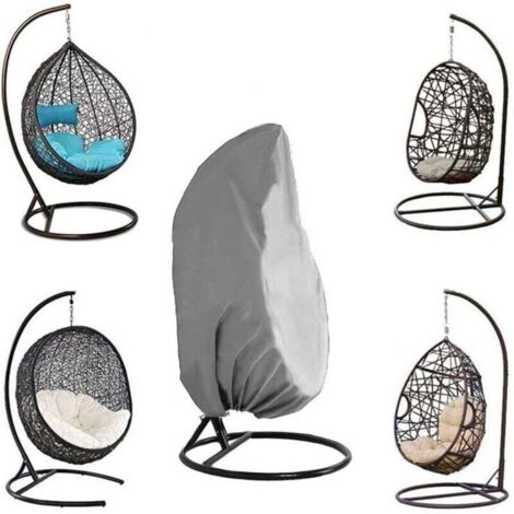 Housse de chaise suspendue imperméable en tissu Oxford 210D, housse de chaise de patio 230 x 200 cm, grise