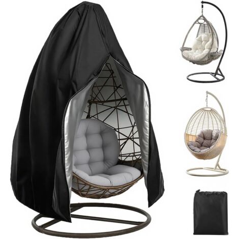 Housse de Chaise Suspendue,Couverture de Chaise Suspendue 210D Oxford-Tissu Bache de Protection Exterieur avec Fermeture éclair et Cordon,Imperméable Anti-UV Couverture œufs Chaise pour Jardin Patio