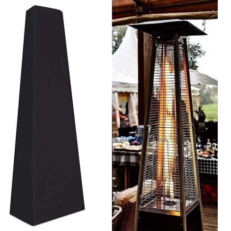Housse de chauffage, housse imperméable et résistante à la poussière pour chauffage, housse de meubles noire, housse de chauffage de terrasse pyramide extérieure et intérieure