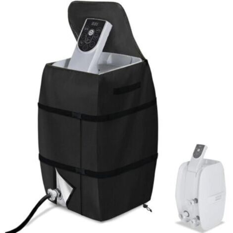 Housse de chauffage pour spa portable étanche 42 x 38 x 54 cm, pliable et réglable avec cordon de serrage et sangle de poignée – Noir