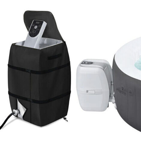 Housse De Chauffage pour Spa,Housse de Pompe de Chauffage, Housse de Spa imperméable,Couvercle De Pompe De Chauffage De Spa pour Spa,Housse de Spa Ajustable et Pliable avec Cordon et Boucle