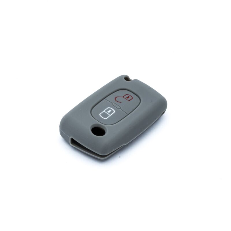 Housse de clé en silicone GRIS pour Citroën Peugeot