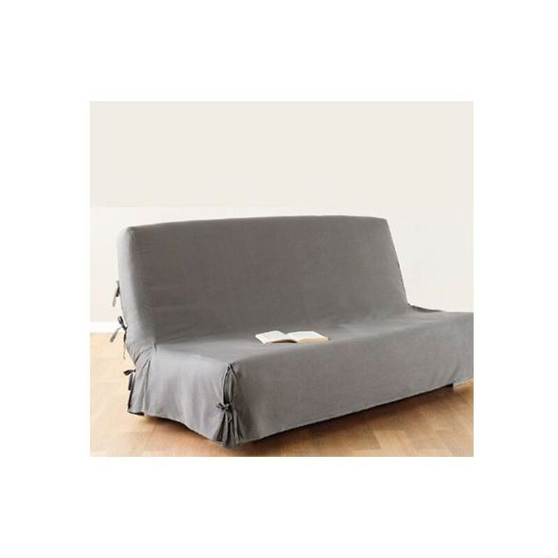 Housse de clic clac 140x200 cm gris clair 100% coton