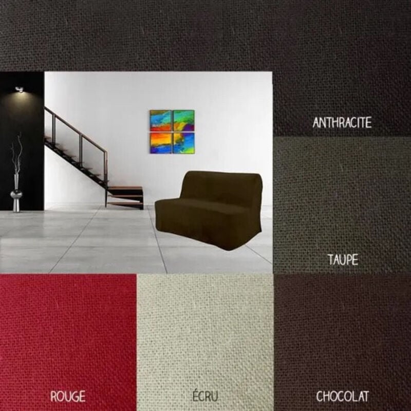 Promo Linge - Housse de clic clac / Bz - Différents coloris - anthracite - 200 x 190 cm .