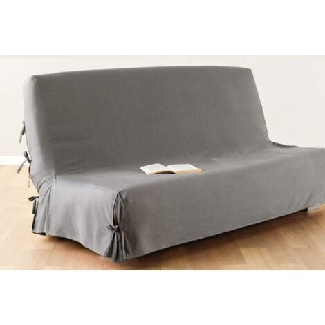 Housse de clic-clac coton gris souris 140x200cm - Atmosphera créateur d'intérieur