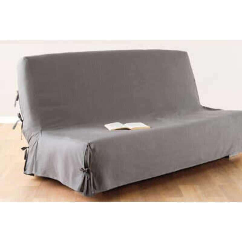 Housse de Clic Clac Unie et à Nouettes – 100% Coton - 140x200cm – Plusieurs Coloris - gris claire.