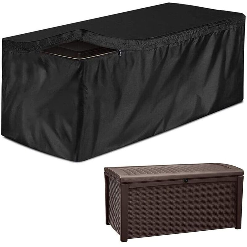 Housse de coffre de jardin pour terrasse et coffres de rangement extérieurs, tissu Oxford imperméable, 130 x 60 x 71 cm
