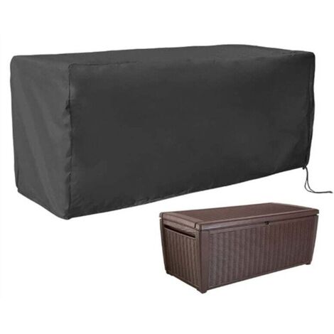 Housse de coffre de rangement extérieur, imperméable et résistante aux UV, 123 x 62 x 55 cm, noire