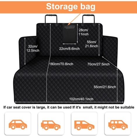 Housse de coffre pour chien avec protection latérale, imperméable et antidérapante, compatible avec tous les types de voitures et SUV, facile à nettoyer, noire.