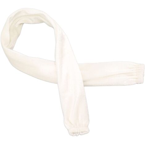 Housse de Cordon en Tissu, Couverture de Chaîne en Flanelle à Large Application, Anti-poussière avec Fermeture éclair pour câble. (Blanc)
